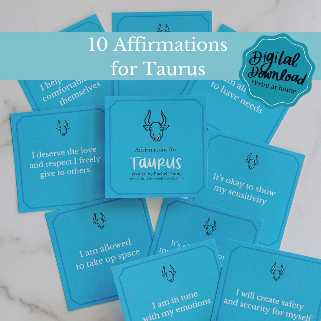 Digital Download Affirmations for Taurus Etsy