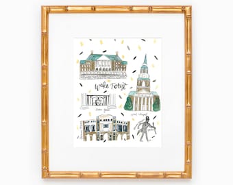 Wake Forest University Map Print