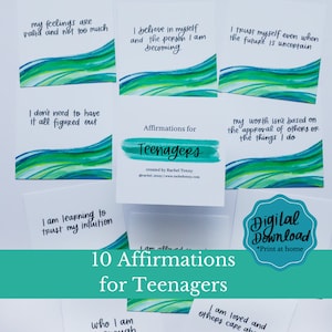 DIGITALER DOWNLOAD-Affirmationen für Teenager (10er Set)