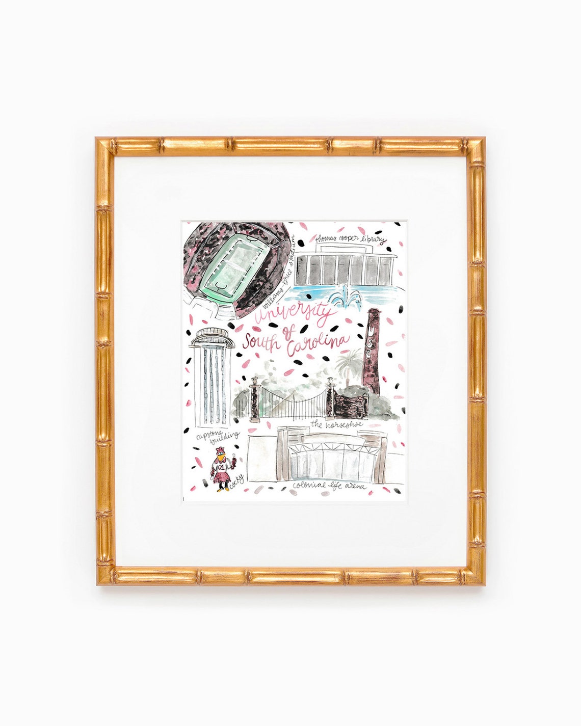 University of South Carolina Map Print - Etsy