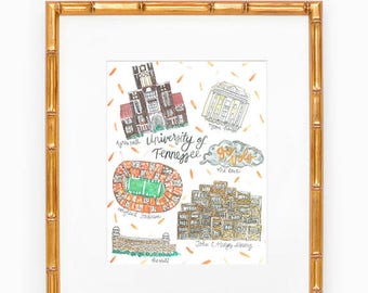 University of Tennessee Map Print