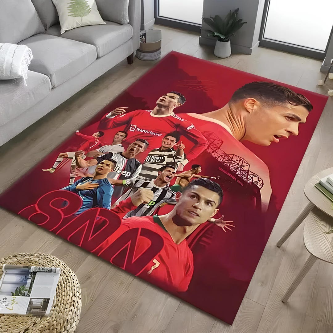 Cristiano Ronaldo Area Rug, Portugal Carpet , Ronaldo Fans Rug, Home ...