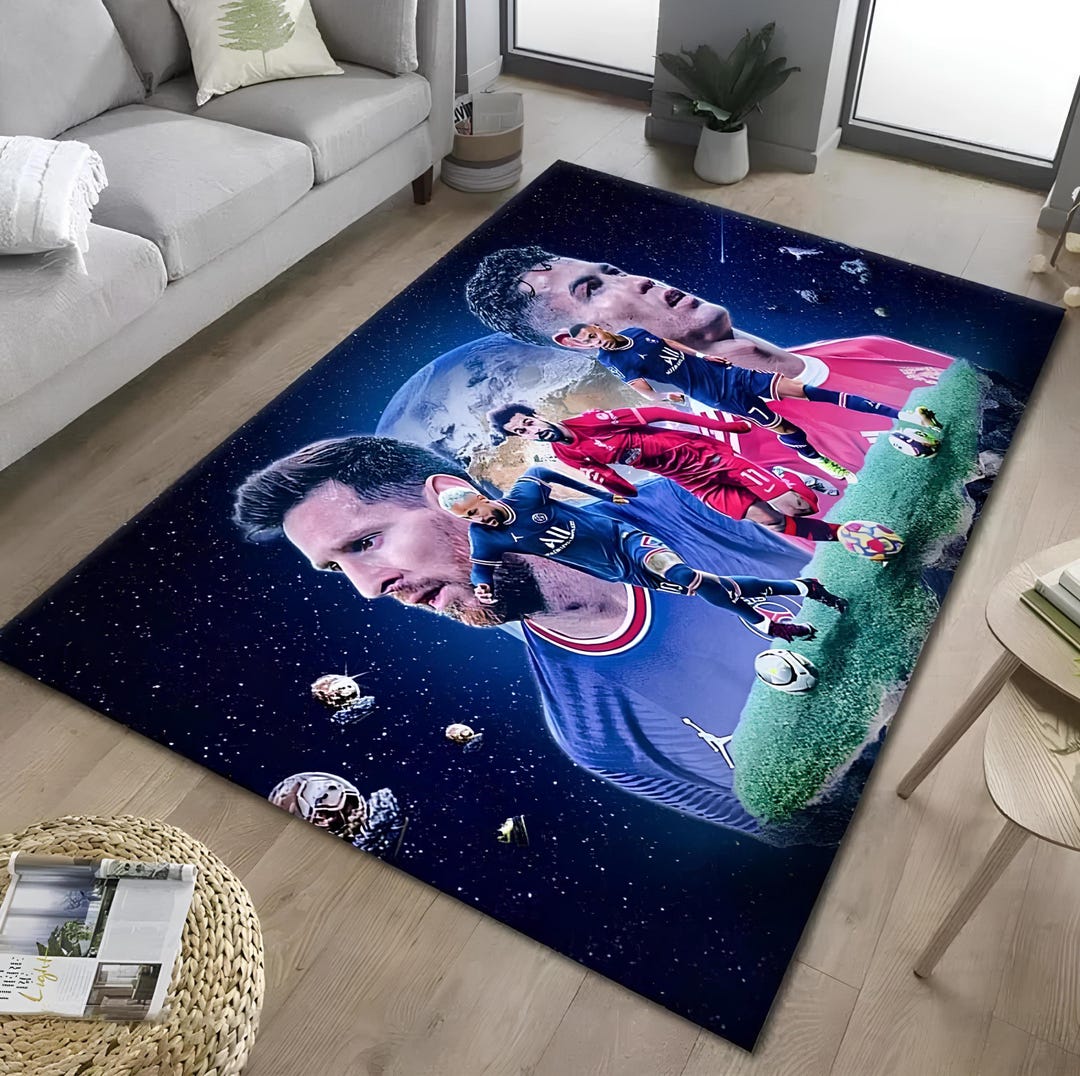 Lionel Messi Area Rug, Ronaldo Carpet , Ronaldo Fans Rug, Home Decore ...