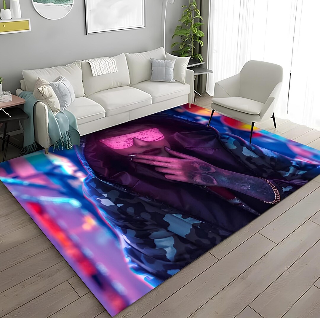 Cyberpunk Rug Texture Cyberpunk City Rug: Neon Lights, Gamer Room Carpet - Etsy