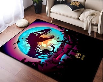Jurassic Park Teppich: Dinosaurier Kunst, Film Schlafzimmer Teppich