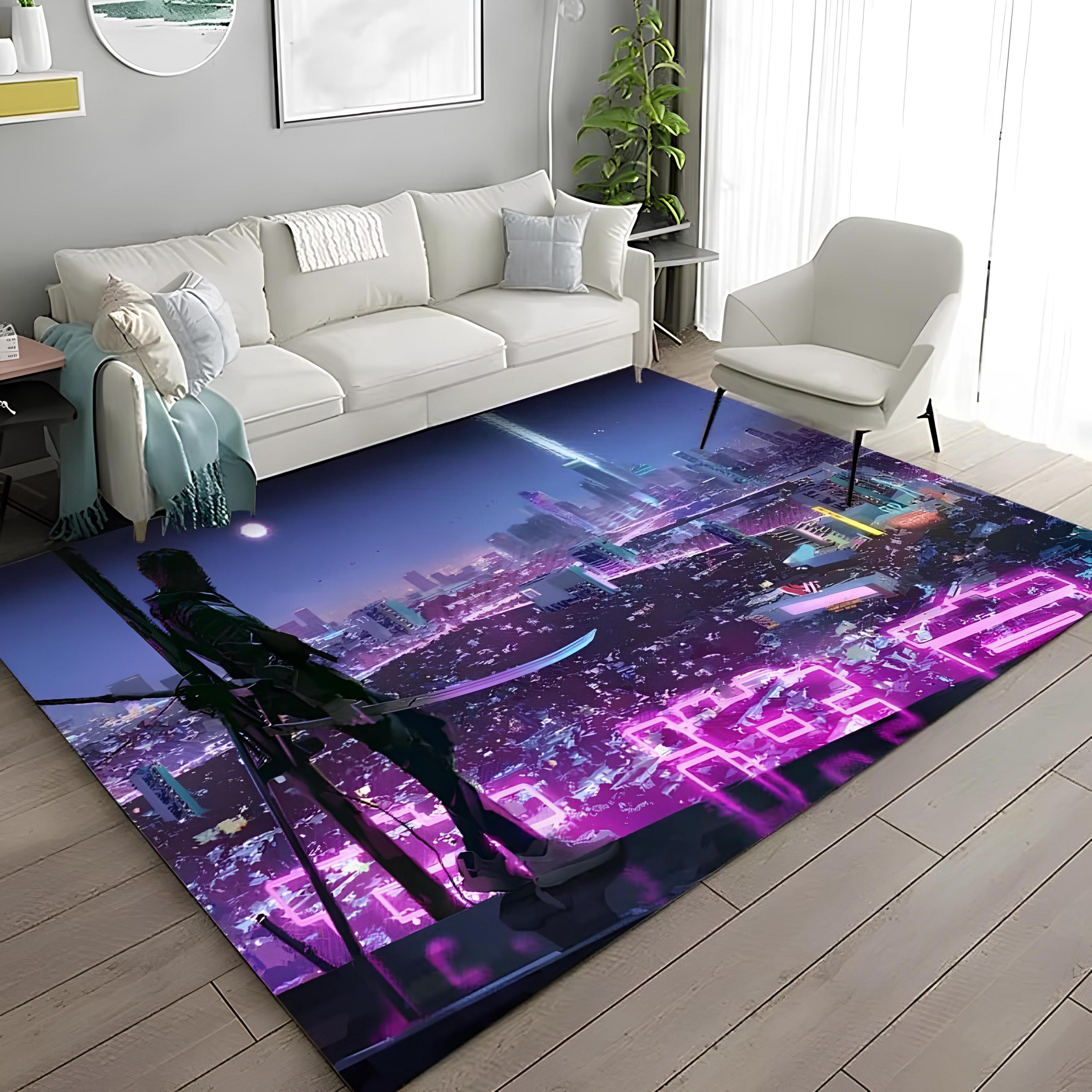 NONSENSE cyberpunk2077 コラボ タフティング ラグ Cyberpunk 2077 Rug - Etsy