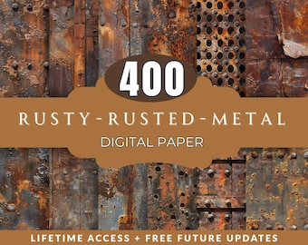 400+ Rusted Metal Textures, Seamless Grunge Digital Paper (Instant Download)