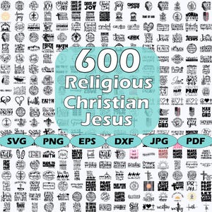 Religious SVG Bundle, Christian Bible Verses, Jesus Cross PNG, Faith Quotes, Scripture Clipart, Digital Download, Cricut, Sublimation PNG