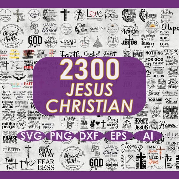 2300+ Christian SVG Bundle, Bible Verse, Jesus Cross, Faith Quotes (Digital Download)