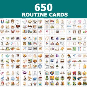 650 visuele routinekaarten voor kinderen | Dagschema, klusjes, leren (digitale download)