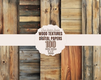 100 Aged Vintage Wood Textures: Seamless Farmhouse Digital Papers (4096px)