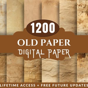 1200+ Old Paper Digital Bundle, Vintage Journal Pages, Antique Background, Aged Antique Textures, Scrapbook Ephemera Paper, Instant Download