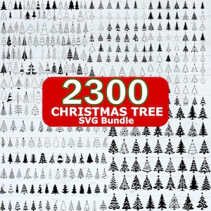 2300 WEIHNACHTSBAUM SVG-Bundle, Weihnachtsbaum-Umriss, Weihnachtsschmuck-Svg, Baum-Svg, Weihnachtsclipart, Kiefer-Baum-ClipArt
