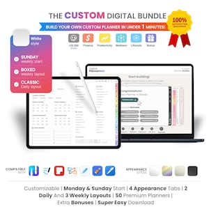 2025 Digital Planner • Monthly, Weekly, Daily Dated iPad Planner for GoodNotes • Horizontal, Modern Life Planner