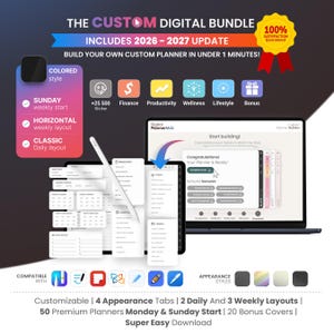 2025 Digital Planner, 2025 Horizontal Planner, 2025 Planner, Dated Planner, Hyperlinked Digital Life Planner, GoodNotes Planner iPad