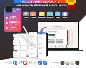 2026 Digitaler Monatsplaner: Individuell anpassbare iPad GoodNotes Template (Digitaler Download)