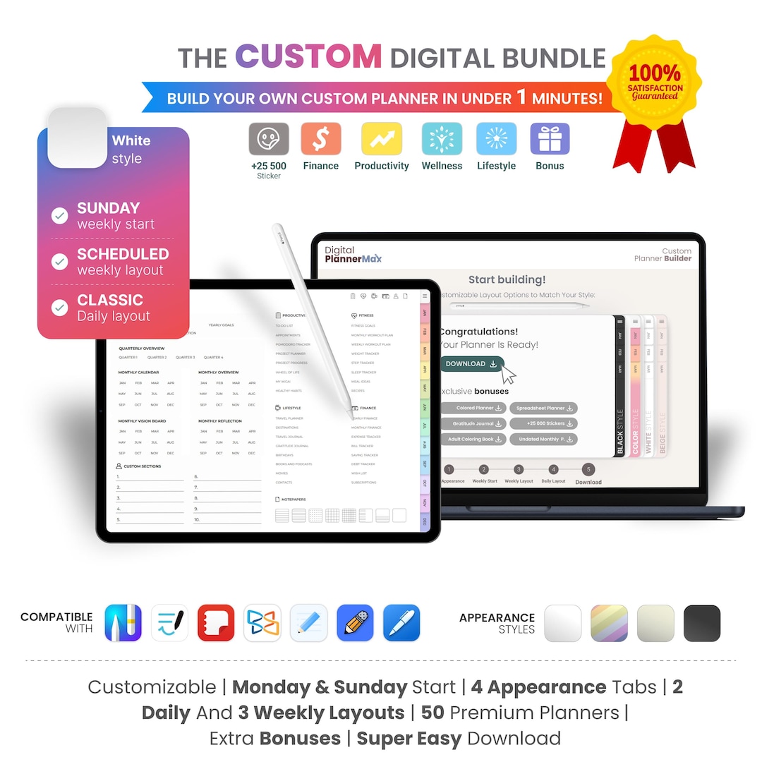 Customizable Digital Planner: 2026-2027, Goodnotes & Notability ...