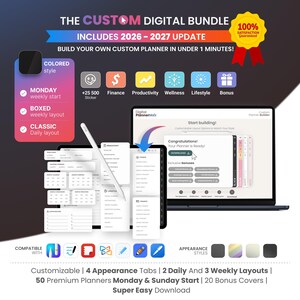 2025 Digital Planner, Minimalist Digital Planner, iPad Planner, GoodNotes Planner, Daily, Weekly, Monthly, Monday start