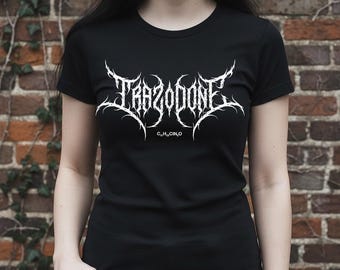 Trazodone Metal Unisex Tee, Satirical Antidepressant T-Shirt, Medication Tshirt, Therapy, Psychiatry, Dark humor