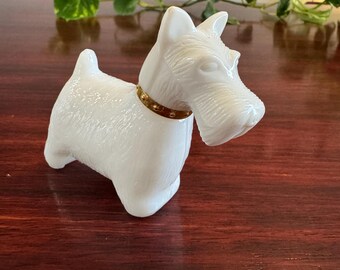 Vintage Milk Glass Terrier Shaped Cologne Bottle - West Highland White Terrier