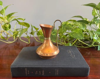 Jarrón vintage de cobre estilo jarra - 13 cm