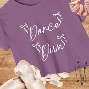 Cute Dance Top Gift for Dancer:  Dance Diva, Dancing Tee for Teens and Tweens Dance Class, Comps, or Preppy Loungewear Crop Top Dance TShirt