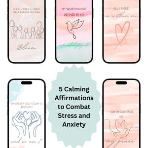 Affermazioni sulla salute mentale per sfondi per cellulari, mantra per combattere stress, ansia e depressione tossici, mamme, download immediato