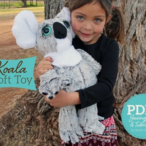Plush Koala Doll Sewing Pattern and Tutorial Rustic Horseshoe&#39;s Original Kwirky Koala Stuffed Animal Toy - DIGITAL PDF
