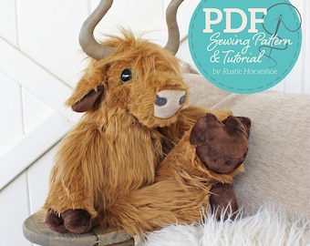 Plush Cow Sewing Pattern – Blissful Bovine Stuffed Animal Toy (Digital PDF)