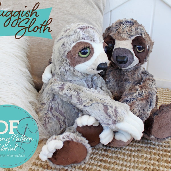 Sluggish Sloth Pudgy Plushie Sewing Pattern and Tutorial Stuffed Animal Toy - DIGITAL PDF