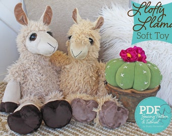 Plush Llama or Alpaca Sewing Pattern and Tutorial Llofty Llama and Astute Alpaca Stuffed Animal Toy - DIGITAL PDF