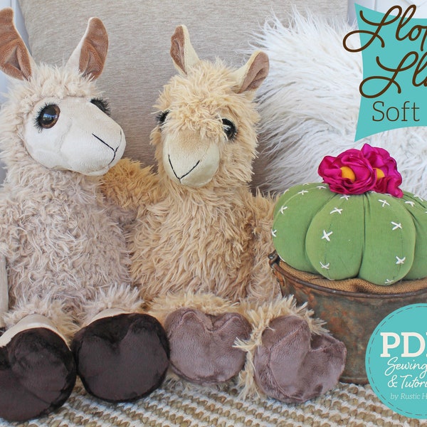 Plush Llama or Alpaca Sewing Pattern and Tutorial Llofty Llama and Astute Alpaca Stuffed Animal Toy - DIGITAL PDF