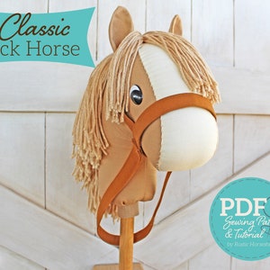 Classic Stick Horse Sewing Pattern and Tutorial  Beginner Pattern Easy Includes Donkey and Unicorn - DIGITAL PDF