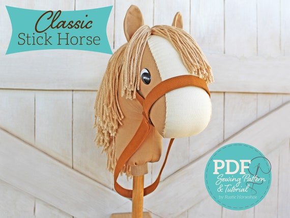 Stick Horse Sewing KIT Stuffed Toy Pony Diy Sewing Pattern 