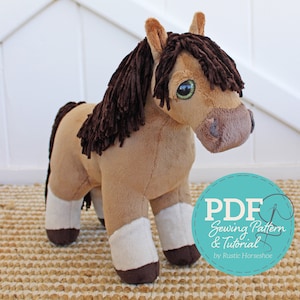 Padrão de costura e tutorial para boneco de pelúcia Colt clássico, cavalo e unicórnio - PDF DIGITAL