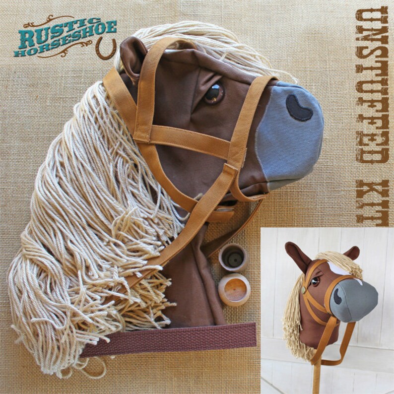 Large Stick Horse Hobby Mustang Collection Flaxen Image 0