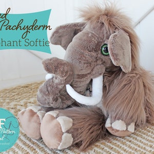 Poised Pachyderm Elephant Pudgy Plushie Sewing Pattern and Tutorial Stuffed Animal Toy DIGITAL PDF image 1