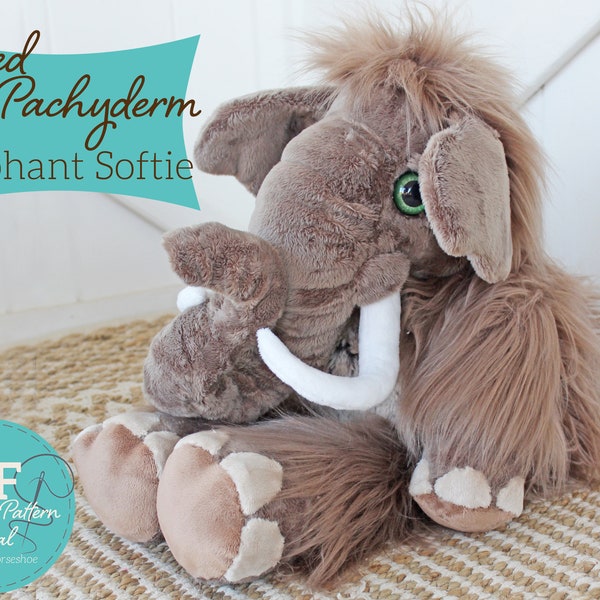 Poised Pachyderm Elephant Pudgy Plushie Sewing Pattern and Tutorial Stuffed Animal Toy - DIGITAL PDF