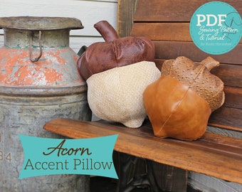 Acorn Accent Pillow Fall Decor Digital Sewing Pattern and Tutorial - DIGITAL PDF