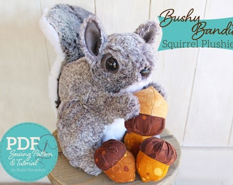 Bushy Bandit Squirrel Plushie Sewing Pattern and Tutorial - DIGITAL PDF