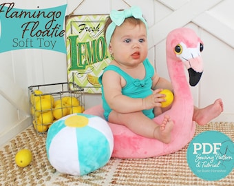 Flamingo Floatie Soft Toy Sewing Pattern and Tutorial- DIGITAL PDF