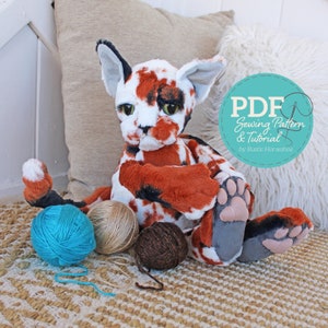 Charismatic Cat Pudgy Plushie Soft Toy Sewing Pattern and Tutorial DIGITAL PDF