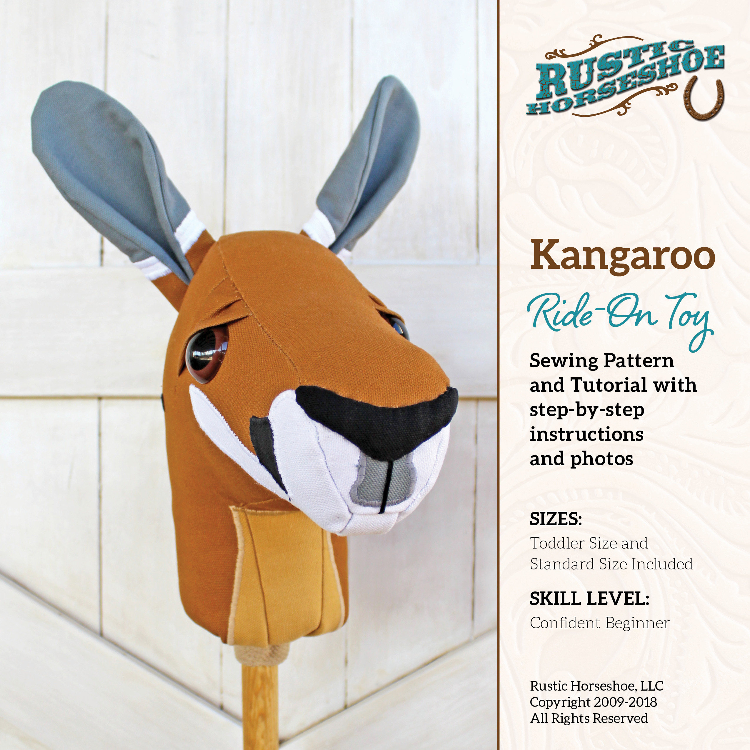 Kangaroo Ride-on Toy Stick Horse Sewing Pattern and Tutorial | Etsy