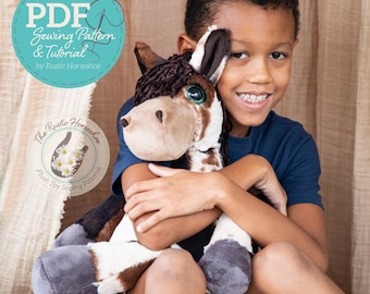 Plush Horse Doll Sewing Pattern – Rustic Horseshoe's Original Nutty Nag Toy (DIGITAL PDF)