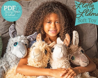 Plush Llama or Alpaca Sewing Pattern and Tutorial Llofty Llama and Astute Alpaca Stuffed Animal Toy - DIGITAL PDF