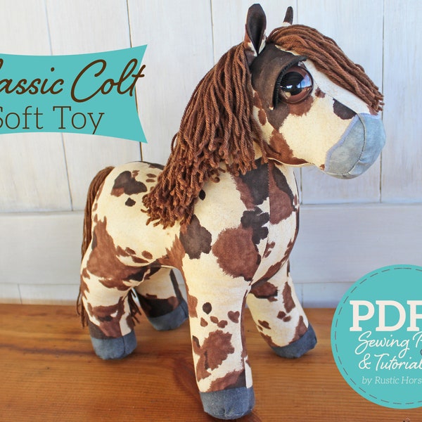 Klassiek Colt pluche paard en eenhoornpop naaipatroon en zelfstudie - DIGITALE pdf