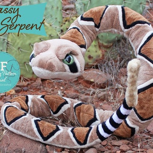 Sassy Serpent Snake Soft Toy Sewing Pattern and Tutorial Stuffed Animal - DIGITAL PDF