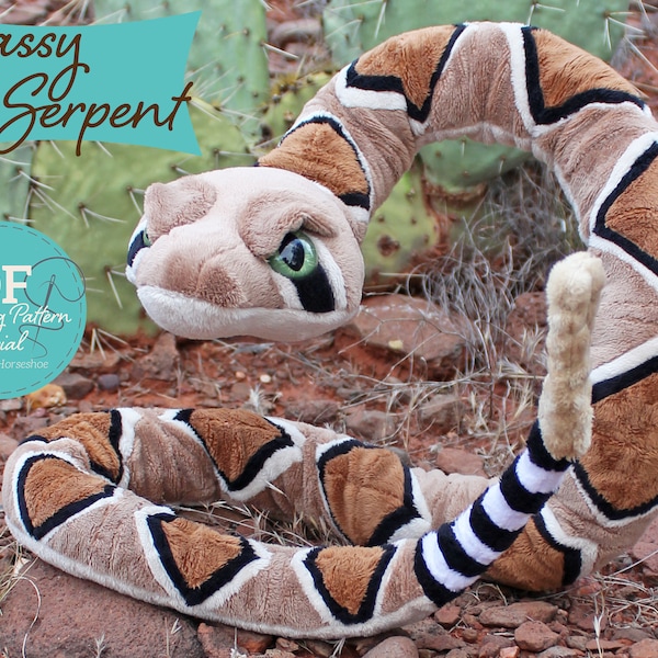 Patron de couture et tutoriel peluche serpent impertinent serpent - PDF NUMÉRIQUE