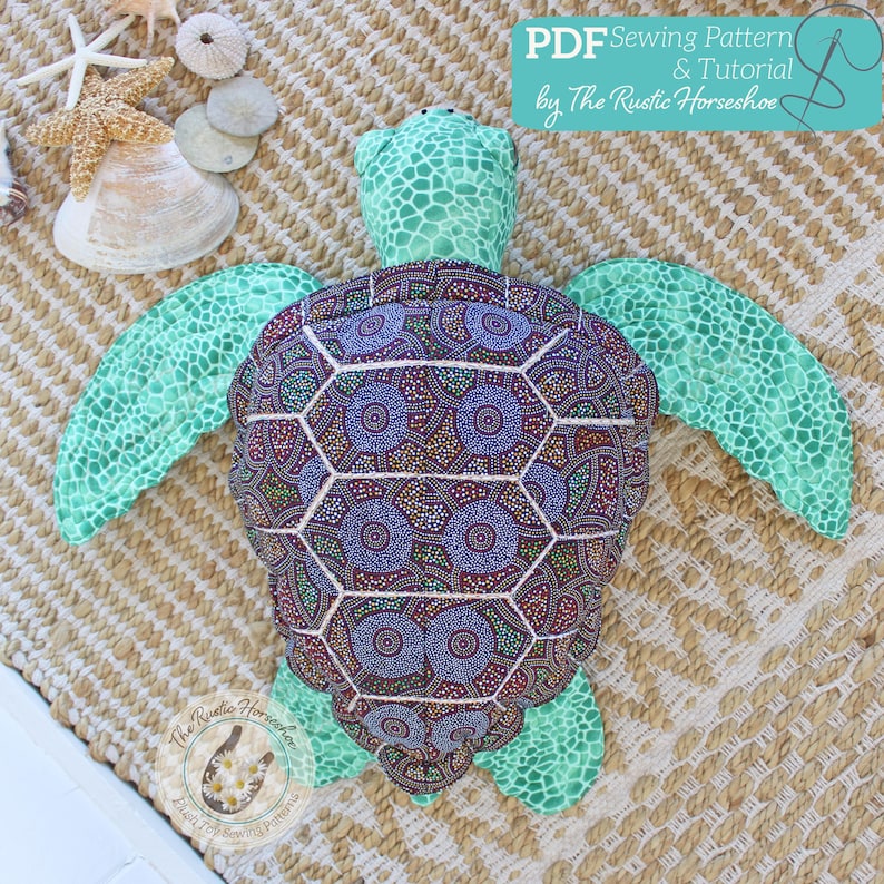 Toy Turtle Pattern Savvy Sea Turtle Plushie Soft Toy Sewing Pattern and Tutorial DIGITAL ...