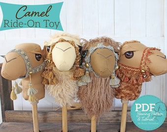 Camel Ride-on Toy Stick Horse Sewing Pattern and Tutorial Includes Two Sizes - DIGITAL PDF